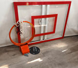 Mia Basketbol Panya Seti Yaylı Çember 90*120 8 mm Solid Polikarbon Panya