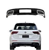 AUTOGP  Vw tiguan rline arka tampon difüzör çift çıkış 2016+ pianoblack