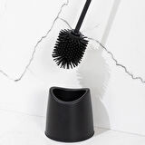 Porsima SB-776 Silikon Wc Tuvalet Banyo Fırçası Klozet Fırçası Siyah