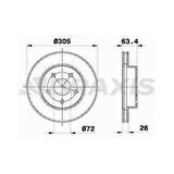 Jeep On Fren Diski Jeep Grand Cherokee II 99>05 - Braxıs Ae0457