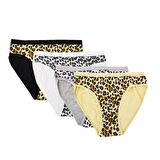 Tutku 12 'li Bayan Leopar Bikini Külot Kombin