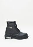 Black Hakiki Deri Kadın Bot & Bootie HD0777009603