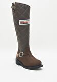 Dark Brown Hakiki Deri Kadın Bot & Bootie HD0777005803