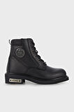 Black Hakiki Deri Kadın Bot & Bootie HD0777009803