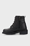 Black Hakiki Deri Kadın Bot & Bootie HD0777009803