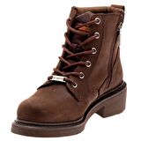 Dark Brown Nubuk Hakiki Deri Kadın Bot & Bootie M0777009801