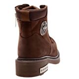 Dark Brown Nubuk Hakiki Deri Kadın Bot & Bootie M0777009801