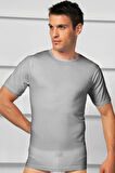 Erkek Pamuklu Kısa Kol Geniş Yaka Klasik Fanila T-Shirt (2510) MGB2510