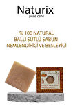 Natural Ballı Sütlü Sabun Peeling Etkili Nemlendirici Ve Besleyici %100 Doğal Honey Milk Soap 125 Gr