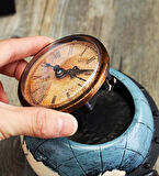 Dünya Küre Masa Saati  Dekoratif Biblo