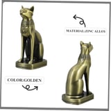 Antik Mısır Kedi Heykeli Bastet Metal Dekoratif Hediyelik Biblo 8x15cm