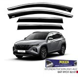Niken Hyundai Tucson 2021+ Kromlu Cam Rüzgarlığı 4 Lü