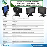 Mibzer için 4 Kameralı 720P Beyaz Işıklı 7 inç Dörde Bölünür AHD Monitör Seti