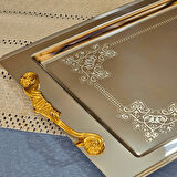 Sudedi Home Sultan Gold Kulp Tekli 1MM Paslanmaz Tepsi 18/11