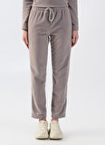 Thermoform Lastikli Bel Rahat Gri Kadın Pantolon HZTP19019