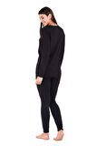 Thermoform Microfiber Şardonlu Termal İçlik Set Kadın SİYAH