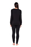 Thermoform Microfiber Şardonlu Termal İçlik Set Kadın SİYAH