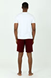 Ds Damat Waffle Şort T-shirt Takım BORDO
