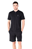 Ds Damat Regular Fit Cotton Şort Takım SİYAH