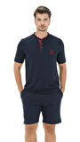 Ds Damat Regular Fit Cotton Şort Takım K.LACİVERT