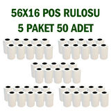 BK Etiket X5 Tech Termal Yazar Kasa Pos Rulosu 56x16 mt (5 Paket 50 Rulo)