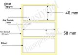 PİA Etiket 40 x 58 mm 75.000 Adet Termal Barkod Terazi Etiketi 500 lü Sarım 150 Rulo