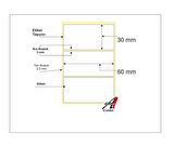 PİA Kuşe Etiket 30 x 60 mm 10.000 Adet Kuşe Barkod Etiketi 1.000 Sarımlı 10 Rulo