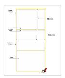PİA Etiket 75 x 100 3.000 Adet Termal Barkod Etiketi 500 lü Sarım 6 Rulo