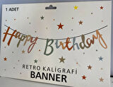 Kaligrafik El yazısı Happy Birthday RETRO El yazıs