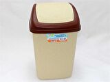 Polytime Klink Sallanır Kapak Çöp Kutusu / Plastik / Kiremit-Krem Renk / 5 Litre / 29x14x17 Cm.