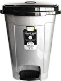Poly Time Pedallı Basmalı Çöp Kutusu Kovası / Çıkarılabilir İç Kovalı / Gri / 12 Litre / 34x27x27 Cm.