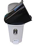 Polytime Pedallı Basmalı Çöp Kutusu Kovası / Gri / 52 Litre / Çıkarılabilir İç Kovalı / 57x40x40 Cm.