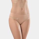 Türen Kadın Beli Lastikli Likralı 2'li Pamuklu Bikini Külot 955/Ten