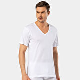 Cacharel Erkek Derin V Yaka Fanila 1202/Beyaz