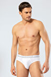 Cacharel Erkek Likralı Bantlı Slip 1311/Beyaz