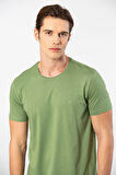 Cacharel Erkek Bisiklet Yaka T-shirt 2169/Yeşil