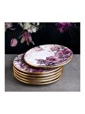 Gönül GNL4364 Purple Seramik Pasta Tabağı 6 Lı
