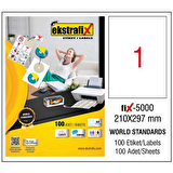 Ekstrafix Lazer Etiket 100 YP 210x297 Laser-Copy-Inkjet FİX-5000