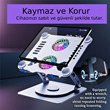 Plentiful Notebook ve Laptop Stand 360 Derece Dönebilen Alüminyum Katlanır Stand Gümüş