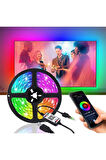 Plentiful Tv Arkası Bluetooth Rgb Usb Silikonlu Led Şerit Aydınlatma 16 Renk - 3 Metre