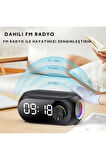S8 RGB Led Işıklı Dijital Saat Bluetooth Hoparlör MP3 FM Radyo USB Çok Fonksiyonlu Hoparlör