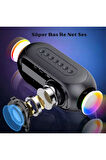 S8 RGB Led Işıklı Dijital Saat Bluetooth Hoparlör MP3 FM Radyo USB Çok Fonksiyonlu Hoparlör