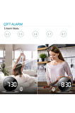 Plentiful Yuvarlak Siyah Dijital LED Masa Saati USB Güç Saat Erteleme Modern Saat