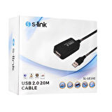 SL-UE140 Şeffaf USB 2.0 Uzatma Kablosu 20MT