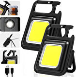 WellHise Mini Taşınabilir Led Çok Fonksiyonlu Fener, Yüksek Lümen, COB Anahtarlık, Dış Mekan İçin Şarj Edilebilir Acil Durum Işığı, Mini Kamp Feneri 