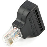 Powermaster RJ45 To 8 Pin Ethernet Screw Terminal Çevirici İnternet Soketi Jack Girişi Kesik Kablo Ucu