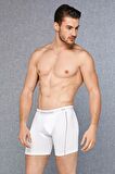 DOREANSE 1780 ERKEK MODAL ÇİZGİLİ BÜYÜK BEDEN BEYAZ BOXER