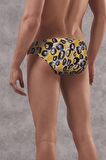 Erkek Mavi Leopar Desenli Slip 1407