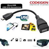 Codegen Micro USB 2.0 Tablet ve Akıllı Telefon USB Dönüştürücü Çevirici OTG Kablo