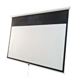 Codegen AS-20 200x200 cm Storlu Manuel Gümüş Kumaş Projeksiyon Perdesi (Arkası Siyah Fonlu)